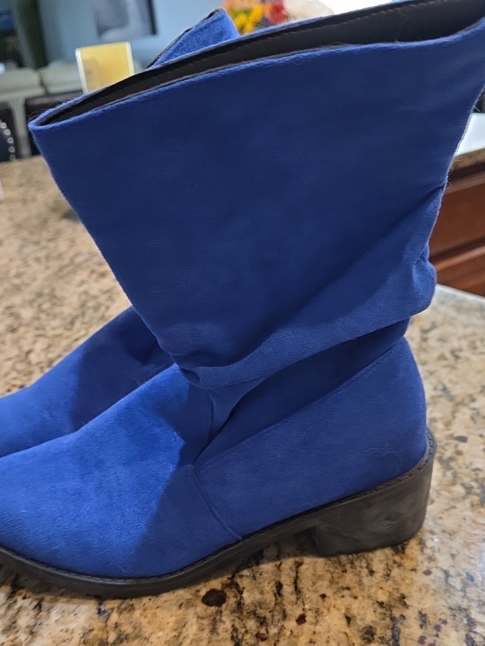 Blue Sueded Women's Mid-Calf Boots